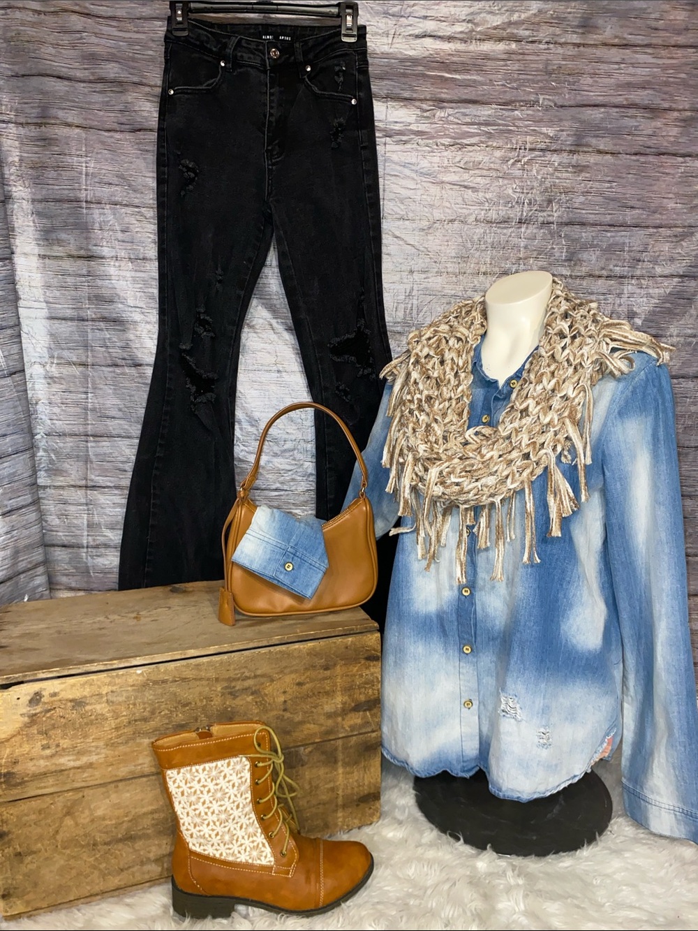 Vanity Open Knit Infinity Scarf